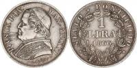 1 Lira 1866 R rok XXI var.: PON. MAX.. KM 1378