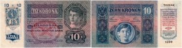 10 Koruna 1915 - stříhaný kolek