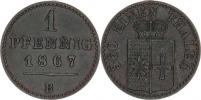 1 Pfennig 1867 B Cr. 85a; KM 169a