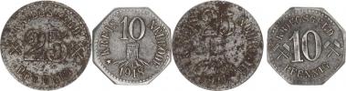 Neurode (Slezsko) - 10 Pfennig 1918 Kriegsgeld  8-mi úhelník Fe 2